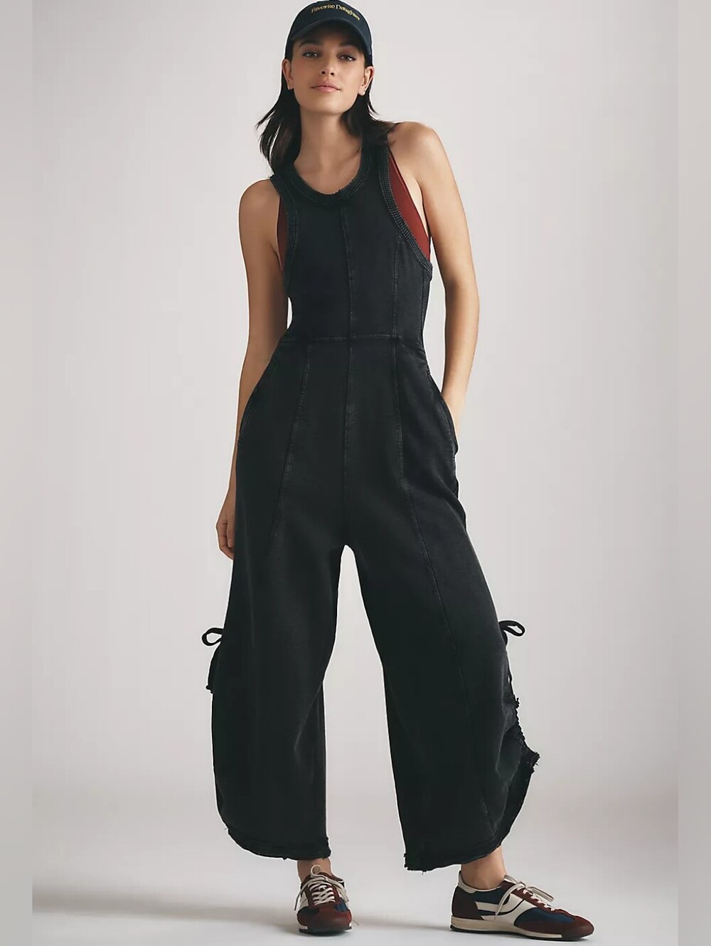 Daily Practice Sleeveless Seamed Wide-Leg Jumpsuit XL
